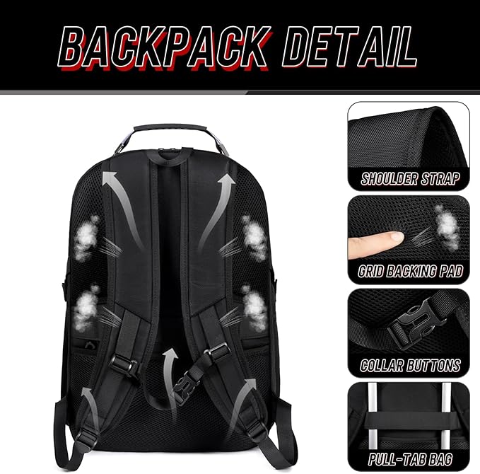 Z-MGKISS 18.4 Large Travel Backpack, USB Computer Bagpack Fits 18.4 Inch Laptop, Business Backpack for Men, TSA Flight Approved, Laptop Backpacks, Red