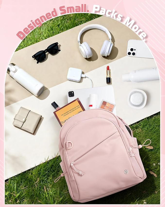 Women Mini Backpack with Wet Pocket and RFID Blocking Pocket, Small Backpack Purse for Gym, Work, College or Travel, Pink