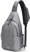 G4Free Sling Bag RFID Blocking Sling Backpack Crossbody Chest Bag Daypack for Hiking Travel(Gray)