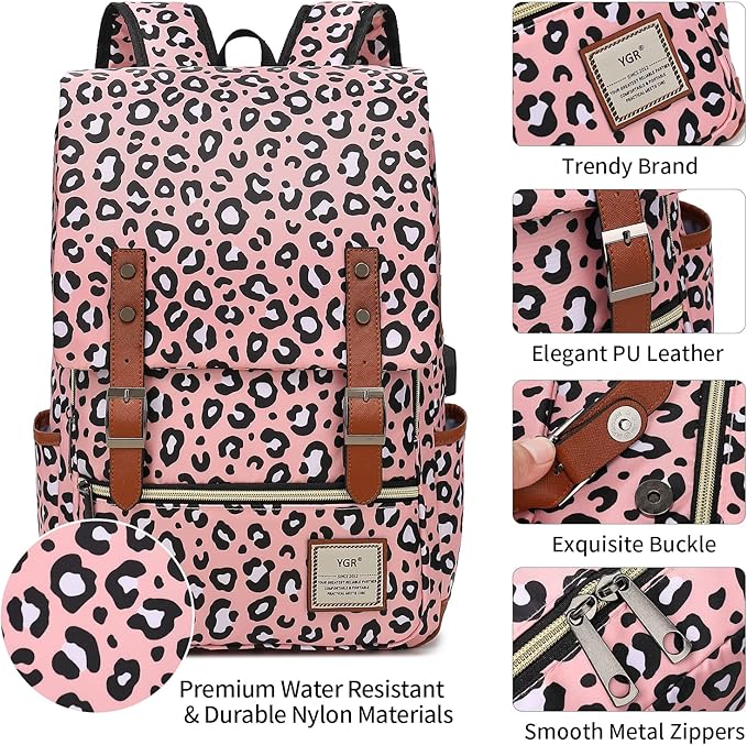 YGR Floral Laptop Backpack for Women, Female, School, Travel, Business, Outdoor Sports, Office, Work