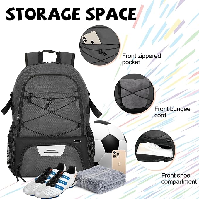 Goloni Basketball Bag,Large Sports Bag with with Separate Ball & Shoe Compartments,Gym Bag for Basketball,Soccer,Volleyball