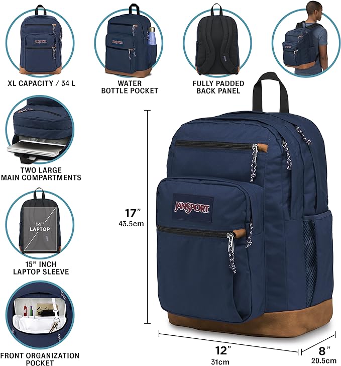 JanSport Cool Backpack, with 15-inch Laptop Sleeve - Large Computer Bag Rucksack with 2 Compartments, Ergonomic Straps, Misty Rose