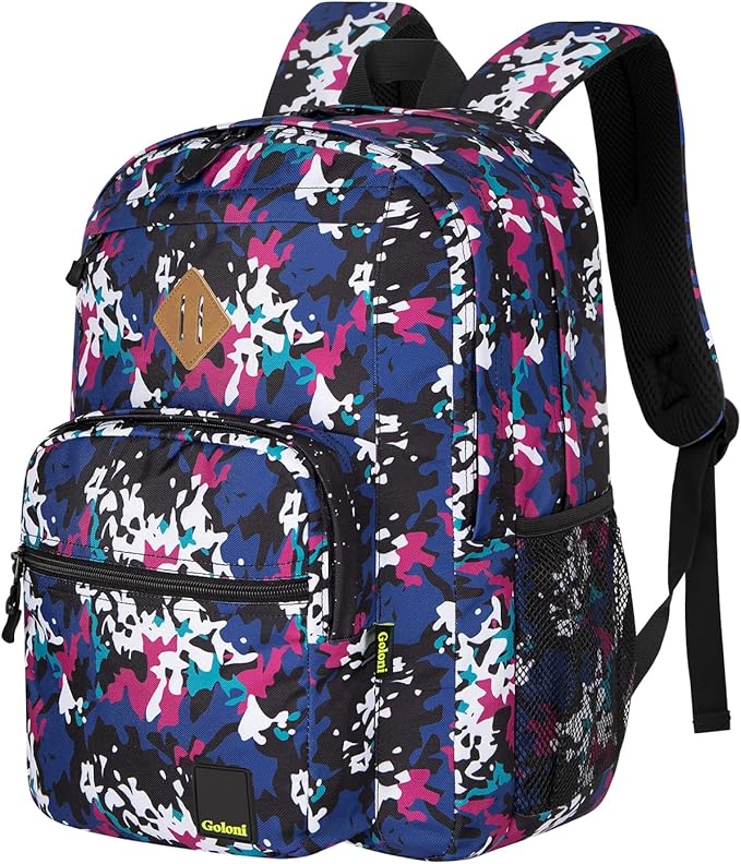 Goloni Lightweight Laptop Backpack 1.1Lbs, 36L Wear-Resistant Water Resistant Backpack with Laptop Compartment for Men Women, College Work Travel Bookbag,Blue Camo