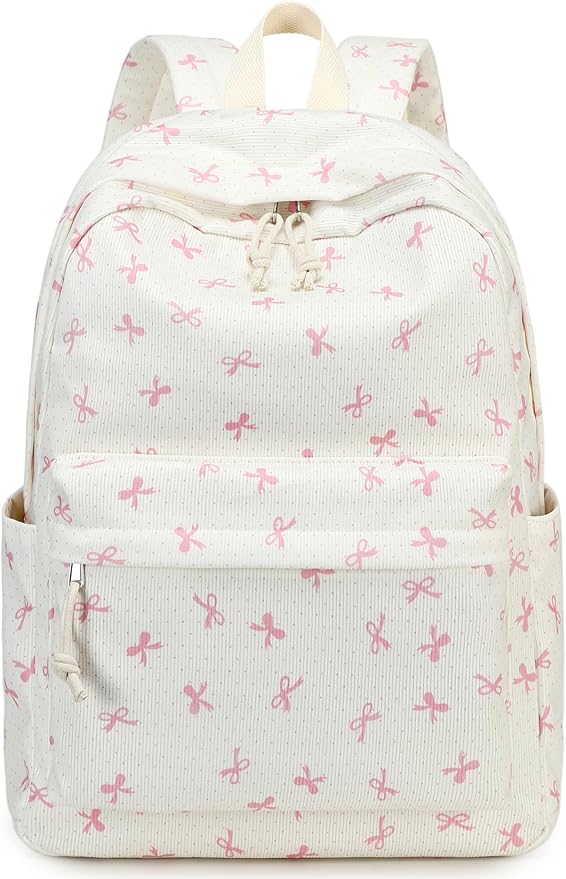 LEDAOU Backpack for Girls Kids Backpack with Lunch Box Preschool Kindergarten Elementary BookBag Primary School Bag Set (Pink bow)