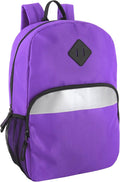Trail maker Reflective School Backpack for Kids | Colorful Backpack with Adjustable Straps, Side Water Bottle Pockets (Purple)