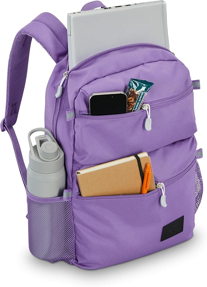 High Sierra Everclass Backpack - Travel or Work Laptop Bookbag with 360° Reflectivity, Dual Water Bottle Pockets & Fits Laptops Up To 15.6”, One Size, Light Purple