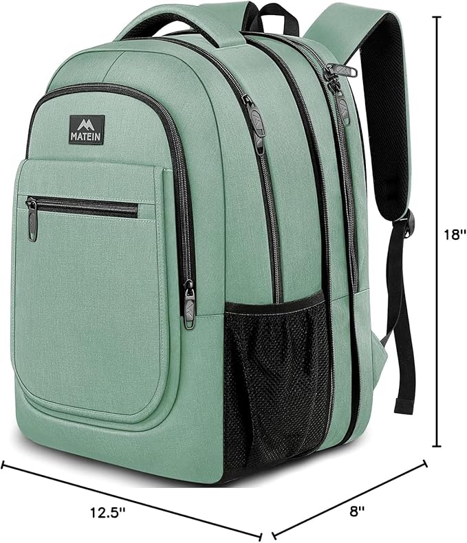 MATEIN Laptop Backpack for Women, Expandable 15.6 inch, Anti Theft Travel School Backpack, Water Resistant College Bookbag for Computer Bag Gifts for Men Women, Cyan