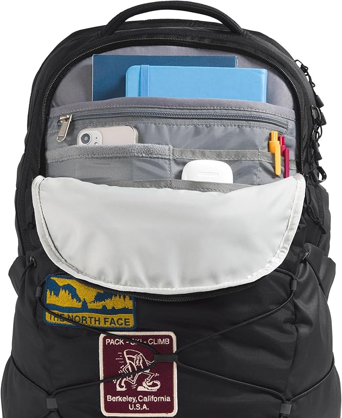The North Face Borealis Commuter Laptop Backpack - Water Repellent, Laptop Sleeve, Large Main Compartment, TNF Black U Borealis Patch/TNF White, One Size