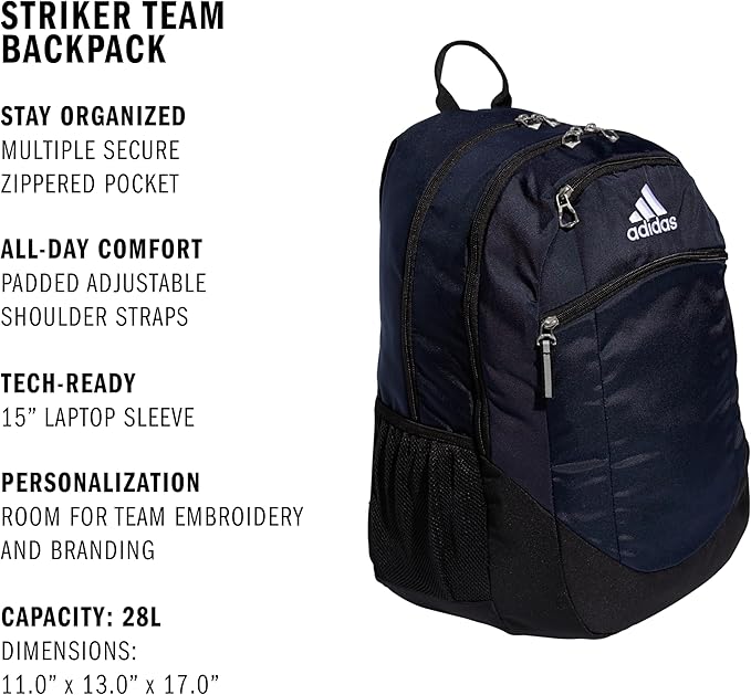 Striker Team Sports Backpack for soccer and more, workout bag for men and women