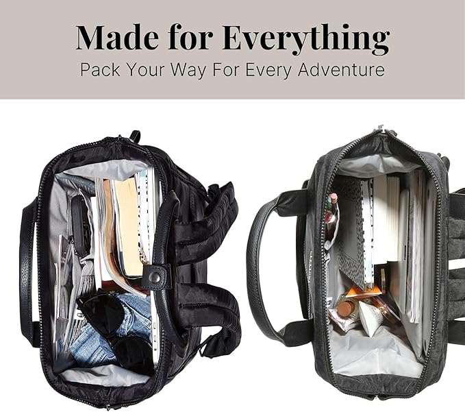Baggallini Soho Backpack - Travel Laptop Backpack for Women - Lightweight Water-Resistant Luggage Bag, Heather Grey Neoprene