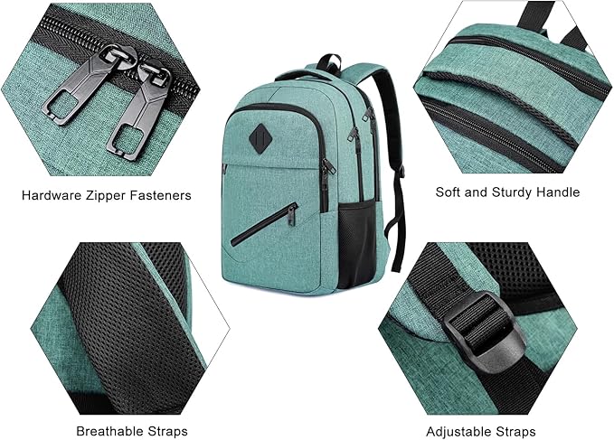 BIKROD Backpack for Girls Women, School Backpack for Teen Boys, Lightweight Casual High School Bookbag, Daily-use Travel Laptop Backpack Fits 15.6 Inch Notebook