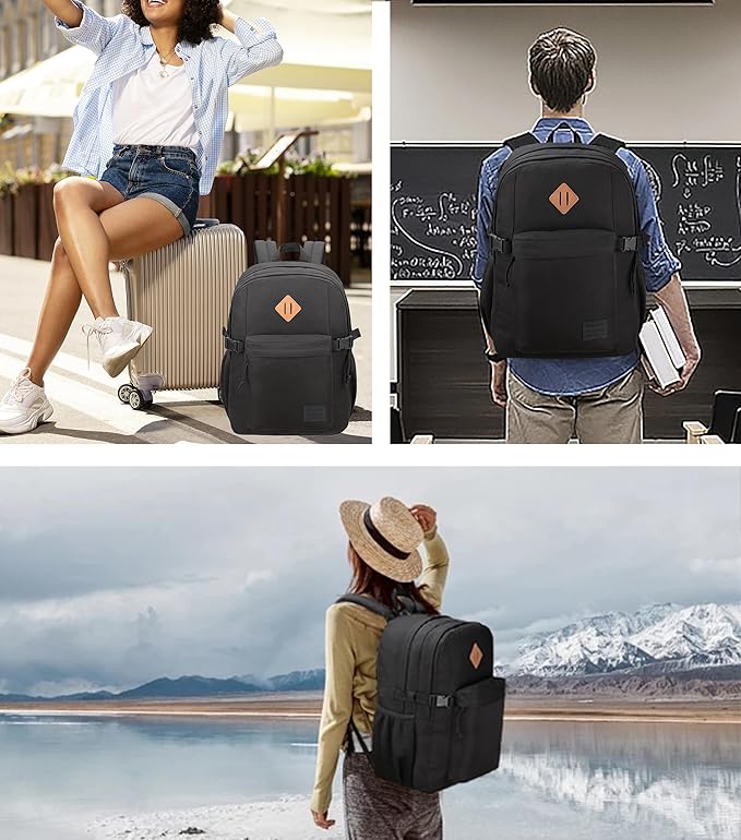 SUPACOOL Black Backpack For School, Bookbag for Boys, Girls and Kids, Boys backpacks, Laptop Compartment,Travel Backpack for Men and Women(Black) | For School, Bookbag, Boys backpacks, Travel Backpack