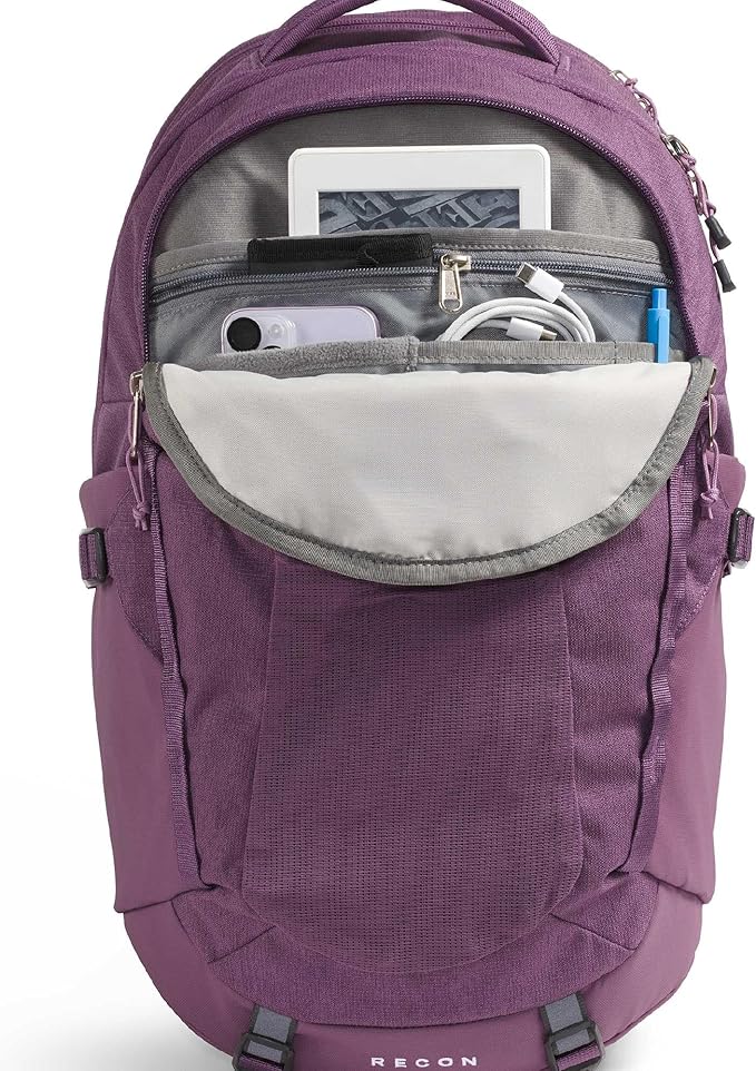 The North Face Women's Recon Everyday Laptop Backpack - Commuter Travel Bag, 18" Laptop Sleeve, Water-Repellent, Chroma Purple Light Heather/Hushed Lavender, One Size