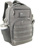 15.6'' Travel Laptop Backpack for Men, 30L Tactical College Backpacks with Water Pouches Both Sides, Portable Backpack for Men Women Business Work Bag Fight Approved - Grey Backpack