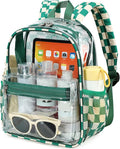 BTOOP Clear Mini Backpack for Stadium Events 12x12x6 Small Transparent Backpacks Plastic See Through Clear Bag for Concerts Work Festival Security Travel