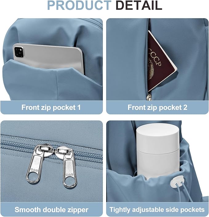Basic Backpack For High School Women Men,Lightweight Casual Daypack College Backpack,Simple Bookbag For Teens Boys Girls,Waterproof School Bag(Blue)