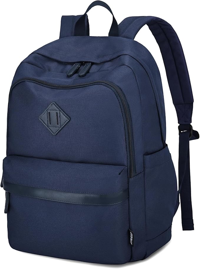 RAVUO Backpack for School, Large Mens Boobbag Water Resistant 15.6 inch Laptop Back Pack for College Unisex Schoolbag Daypack with Compartments for College Work Travel,Blue