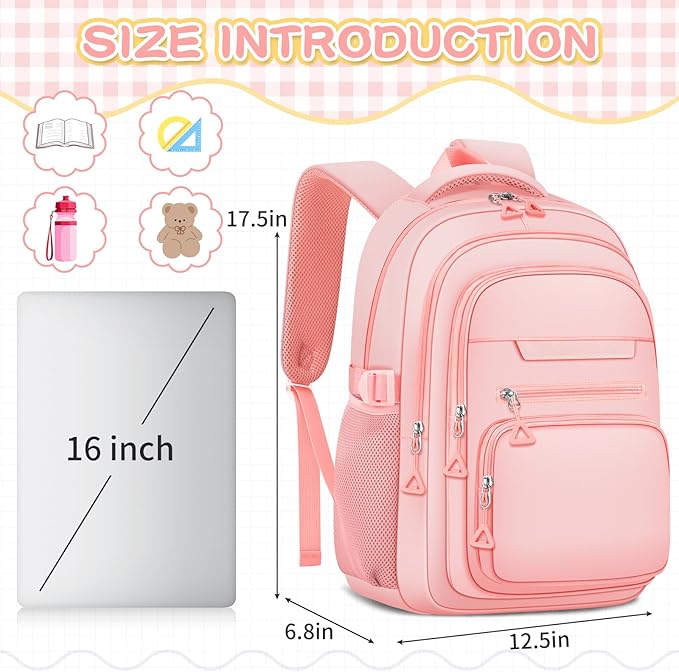 Cute Backpack for School Girls Aesthetic Backpack Women College Bookbag Large Students Laptop Bag Travel Casual Daypack