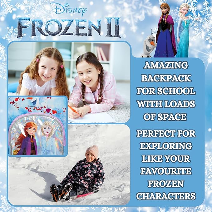 Disney® Official Frozen 2 Backpack for Girls with Elsa & Anna Into The Unknown School Nursery Travel Rucksack Lunch Bag
