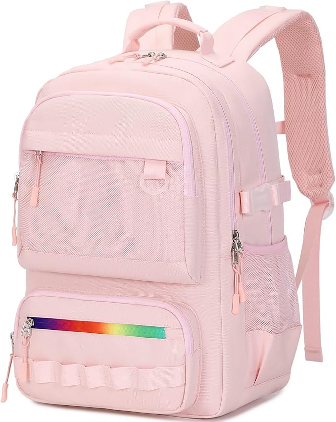 Lanola multi-function Hiking Travel Backpack For Teens Anti-Theft School College Students Bookbag For Women & Girls - Pink