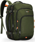 Tolaccea Travel Backpack, TSA Friendly Flight Approved Carry-on Luggage Water-resistant Business Rucksack, Durable Large Computer Bag Daypack Fits 15.6 Inch Laptop, 35-45L Expandable - Green | TSA Friendly, Flight Approved, Carry-on Luggage, Water-resi...