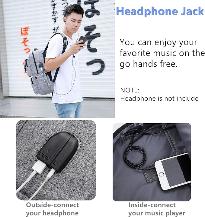 YALUNDISI Laptop Backpack for Women Men Vintage Backpack Bookbags Anti Theft Bookbag 16 inch Grey