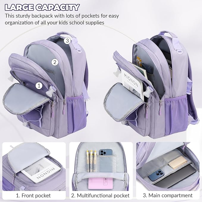 Lanola Man Women Children Casual Daypack Schoolbag Teenage Girls Bookbag Student College School Backpack - Black