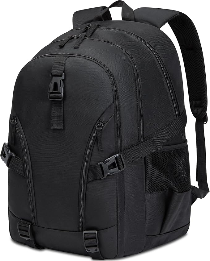BLUEFAIRY High School Backpack for Girls Boys Middle School Bookbag for Kids Back to School Bag for College with Large Compartment Casual Daypack Mochilas para Niñas Adolescentes 18" Coal Black
