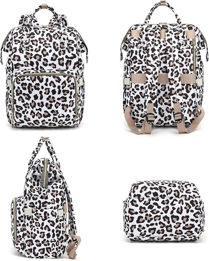 Leopard Laptop Backpack for Women Men, 15.6 inch College School Backpack Bookbag for Work/School/Travel/Business
