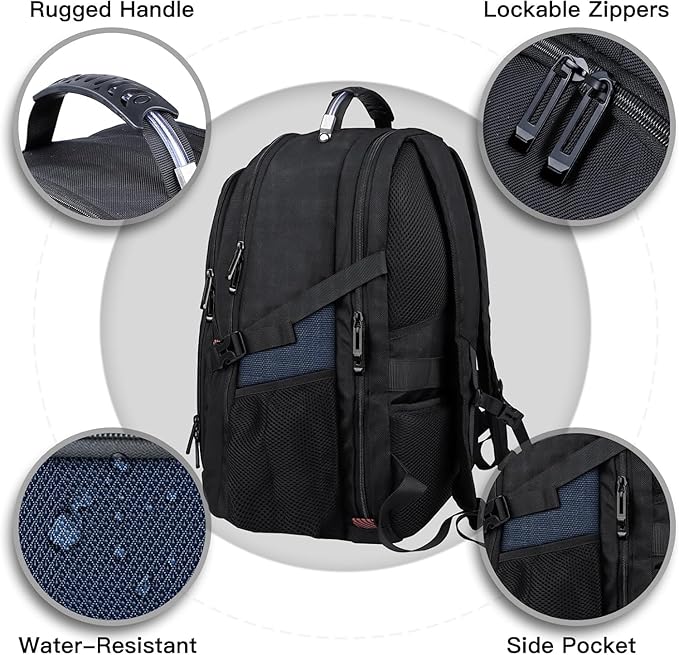 Laptop Backpack, 18.4 Inch Laptop Backpacks for Men Women, 55L Anti Theft Water Resistant College Bussiness TSA Airline Approved Work Computer Backpack, Blue