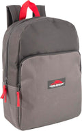 Color Block Backpacks for School Boys and Girls, 15 Inch Two Tone Colorful Small Travel Backpack for Kids (Grey)