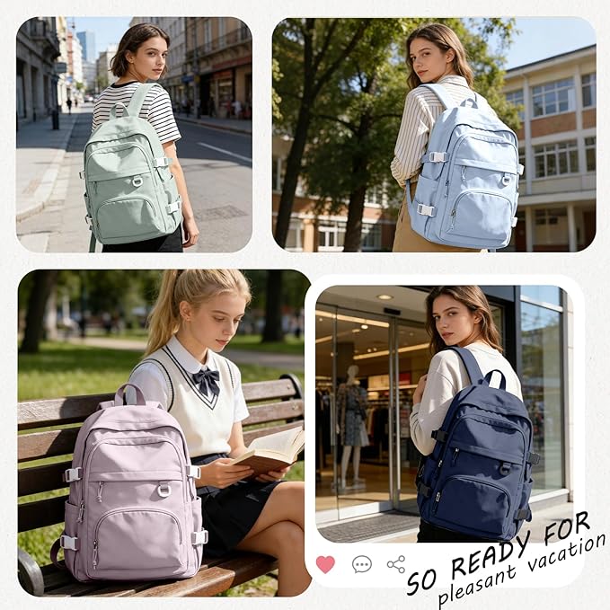 Lightweight College Backpack for Women Men Cute School Bag for Teens Girls Boys High School Backpack for Students Waterproof Casual Daypack Backpack（Beige）