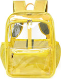 Clear Backpack,Clear Backpacks for School Heavy Duty See Through Bookbag Waterproof Backpack for Men Women,Yellow
