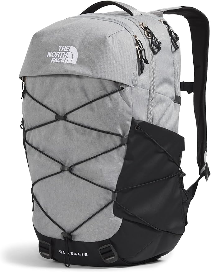 The North Face Borealis Commuter Laptop Backpack - Water Repellent, Laptop Sleeve, Large Main Compartment, Meld Grey Dark Heather/TNF Black-NPF, One Size