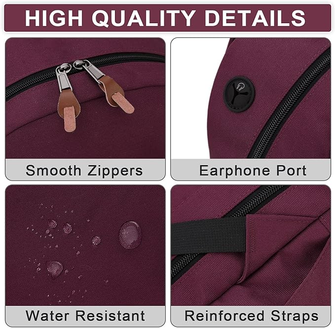 RAVUO School Backpack for Men Women, Water Resistant 15.6 inch Laptop Bag College Bookbag Casual Daypack Travel Rucksack
