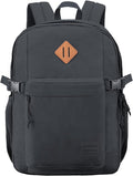 SUPACOOL Casual Backpack For School, Classical Travel Backpack for Men and Women, Bookbag for Boys, Girls and Kids, Laptop Compartment(Dark Grey)