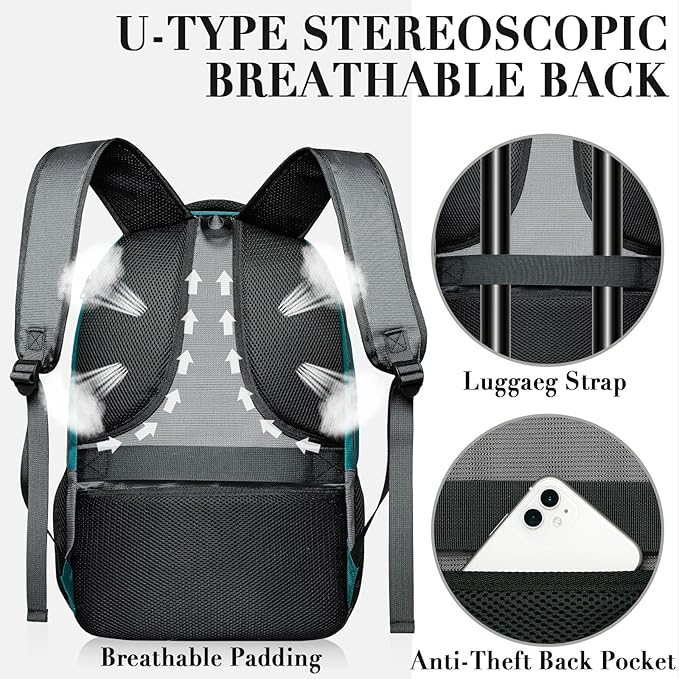 BIKROD Travel Laptop Backpack for Men and Women, Backpacks for School Teen Boys, Business Anti Theft Slim Sturdy Back Pack, Adult Computer Bag Gift 15.6 IN Laptop