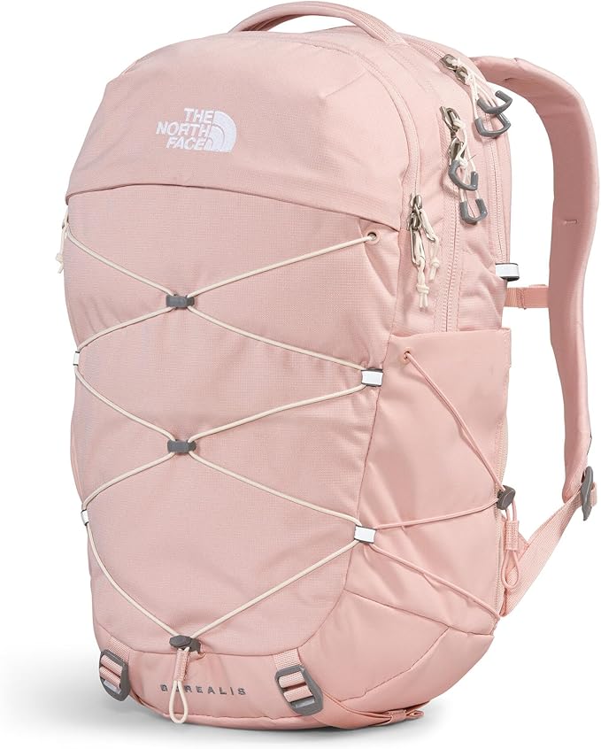 The North Face Women's Borealis Commuter Laptop Backpack - Everyday Travel Bag, Laptop Sleeve, Reflective Details, Pink Moss Dark Heather/Gardenia White-NPF, One Size