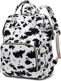 Cow Print Laptop Backpack for Women Men, 15.6 inch College School Backpack Bookbag for Work/School/Travel/Business