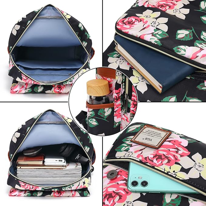 YGR Floral Laptop Backpack for Women, Female, School, Travel, Business, Outdoor Sports, Office, Work