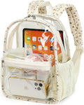 BTOOP Clear Mini Backpack for Stadium Events 12x12x6 Small Transparent Backpacks Plastic See Through Clear Bag for Concerts Work Festival Security Travel