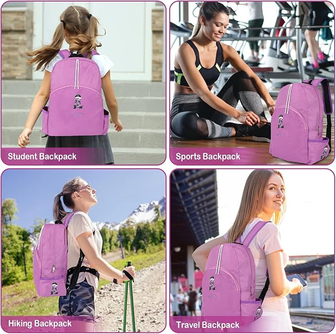 Offstar Travel Backpack, Leisure Backpack, Simple Cute Backpack, Anime Theme Bag, Sports Backpack, Suitable for Lighter Days or Weekend Outings, Pink
