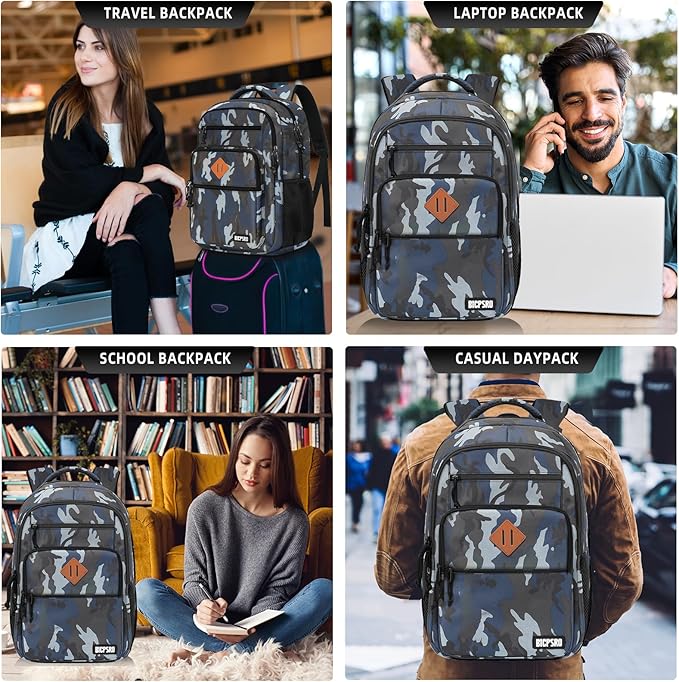 Classic Backpack for Men Women, School Backpack for Girls Boy Teens,15.6 Inch Laptop Bookbag with Reinforced Straps for College High School Work Business Computer Book Bag,mochilas para hombres
