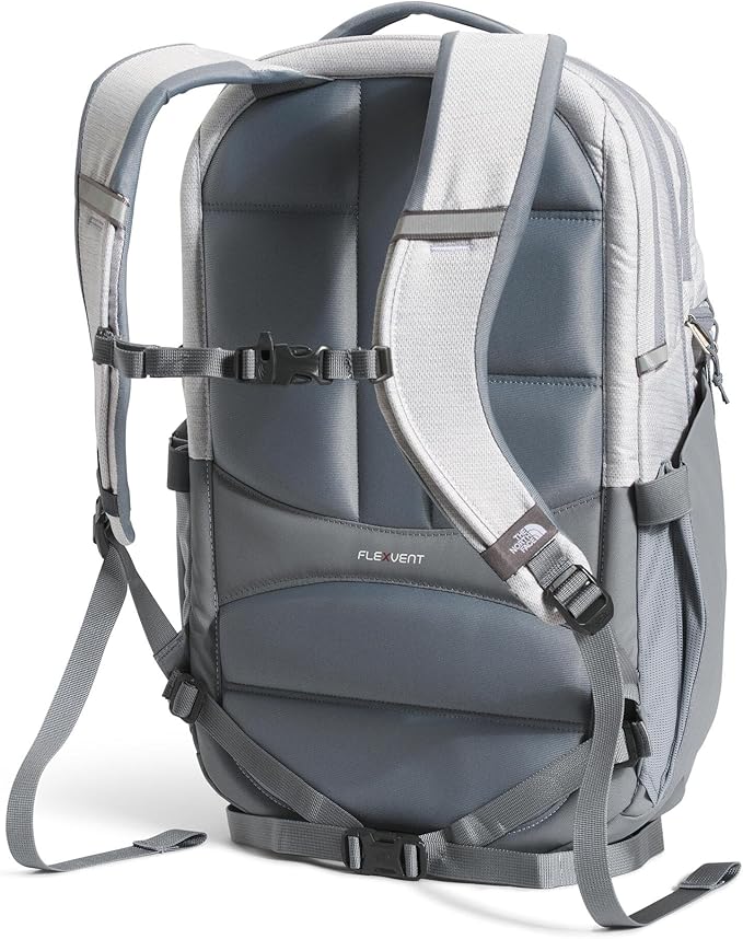The North Face Women's Surge Commuter Laptop Backpack - Everyday Travel Bag, Laptop Sleeve, Water-Repellent, TNF White Metallic Mélange/Mid Grey-NPF, One Size