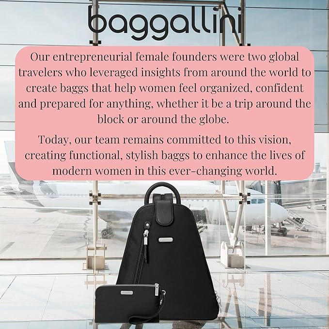 Baggallini Metro Backpack with RFID Phone Wristlet - 9x11 Convertible Sling Bag for Women with Adjustable Shoulder Straps