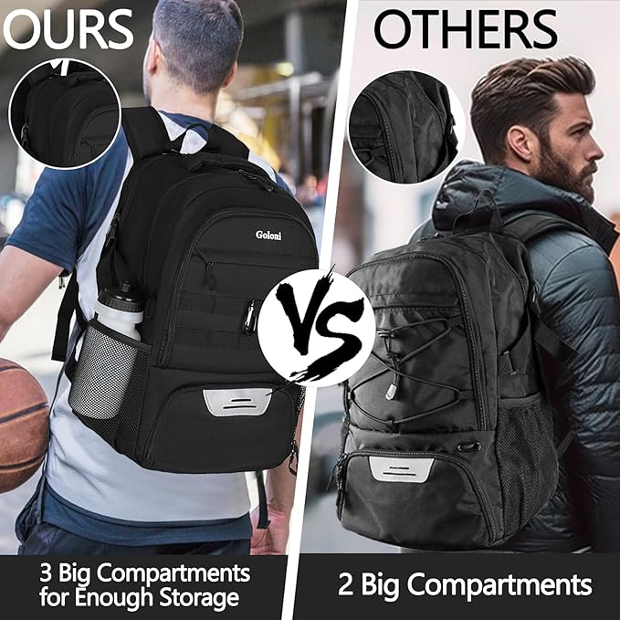 Soccer Backpack for Men and Women,Sports Bag with Ball Compartment,Gym Backpack with Shoe Compartment