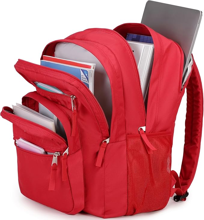 abshoo 32L Big Student Laptop Backpack For College Men Women Middle High School Teen Bookbag Travel Backpack Daypack (Red)