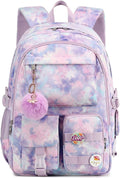 Hidds Laptop Backpacks 15.6 Inch College Backpack Elementary Middle High School Book Bag Cute Bookbags Anti Theft Travel Back Pack Casual Daypack Kids for Teens Girls Women Students (Tie-Dye Purple)