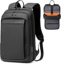 FENRUIEN Work Backpack for Men, Water Resistant Expandable Backpack with USB C Charging Port, Black 15.6 Laptop Backpack