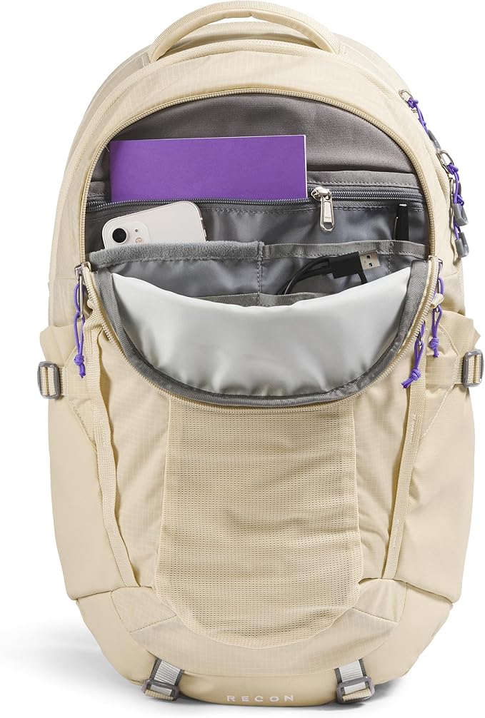 The North Face Women's Recon Everyday Laptop Backpack, Gravel/Optic Violet, One Size